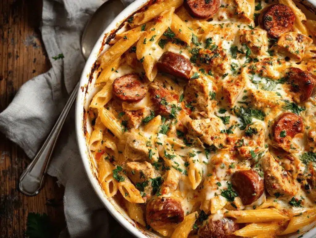 Cajun chicken Alfredo bake - featured image
