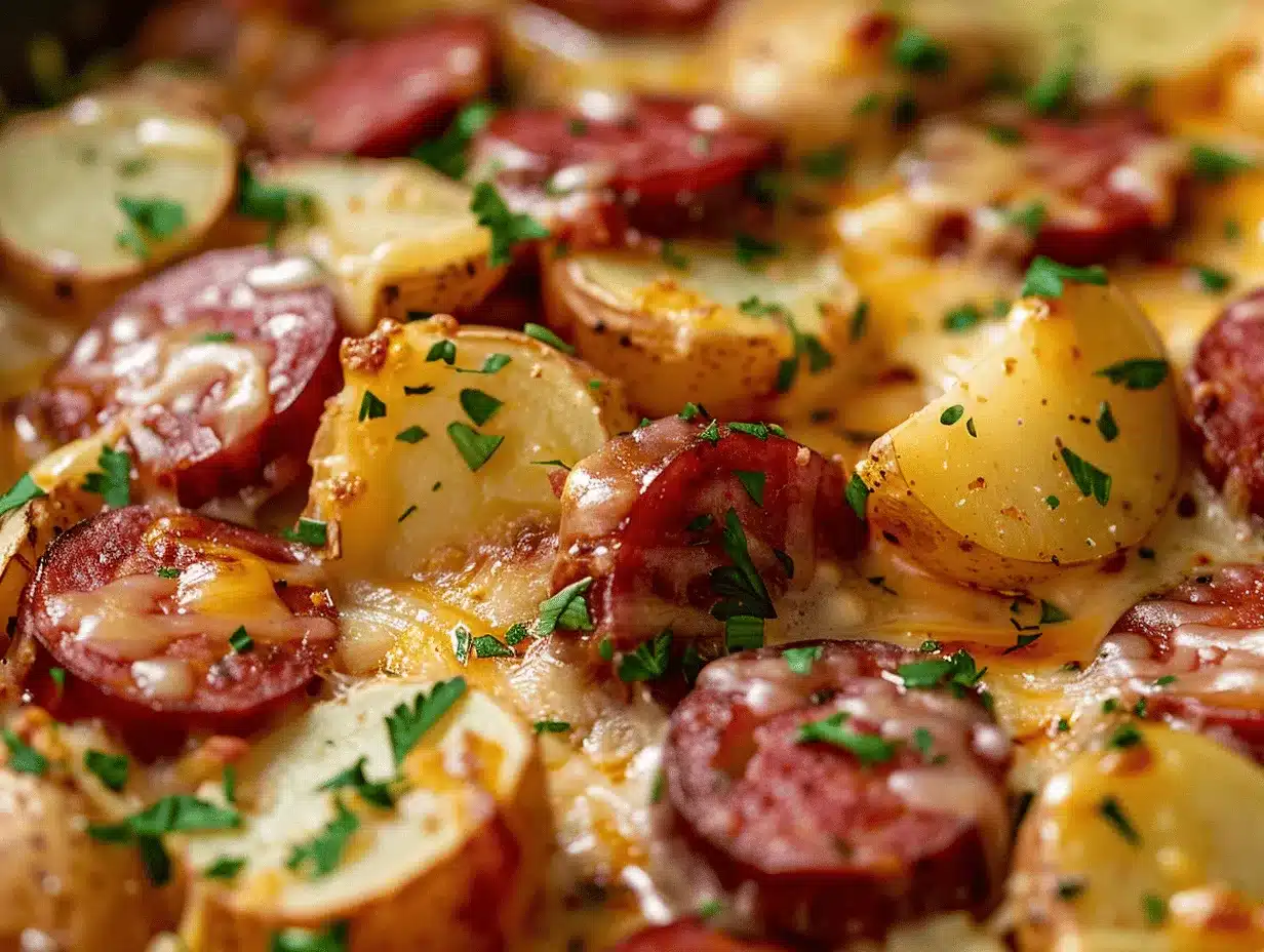cheesy kielbasa potato crockpot preparation steps