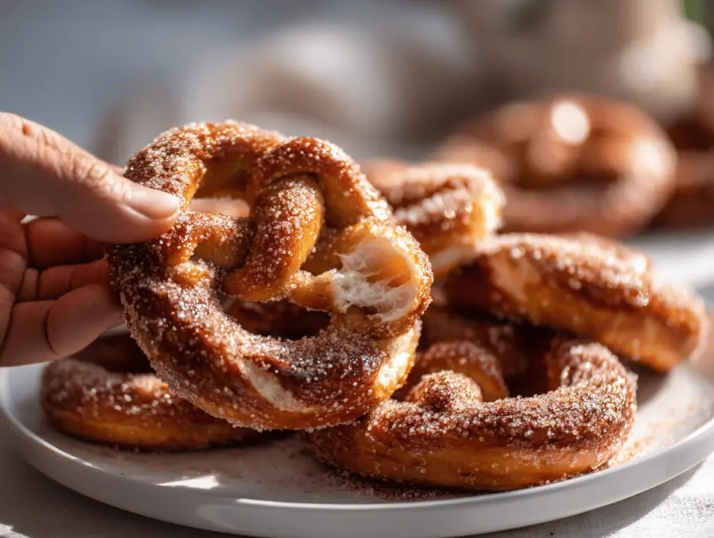 cinnamon sugar soft pretzels - featured image