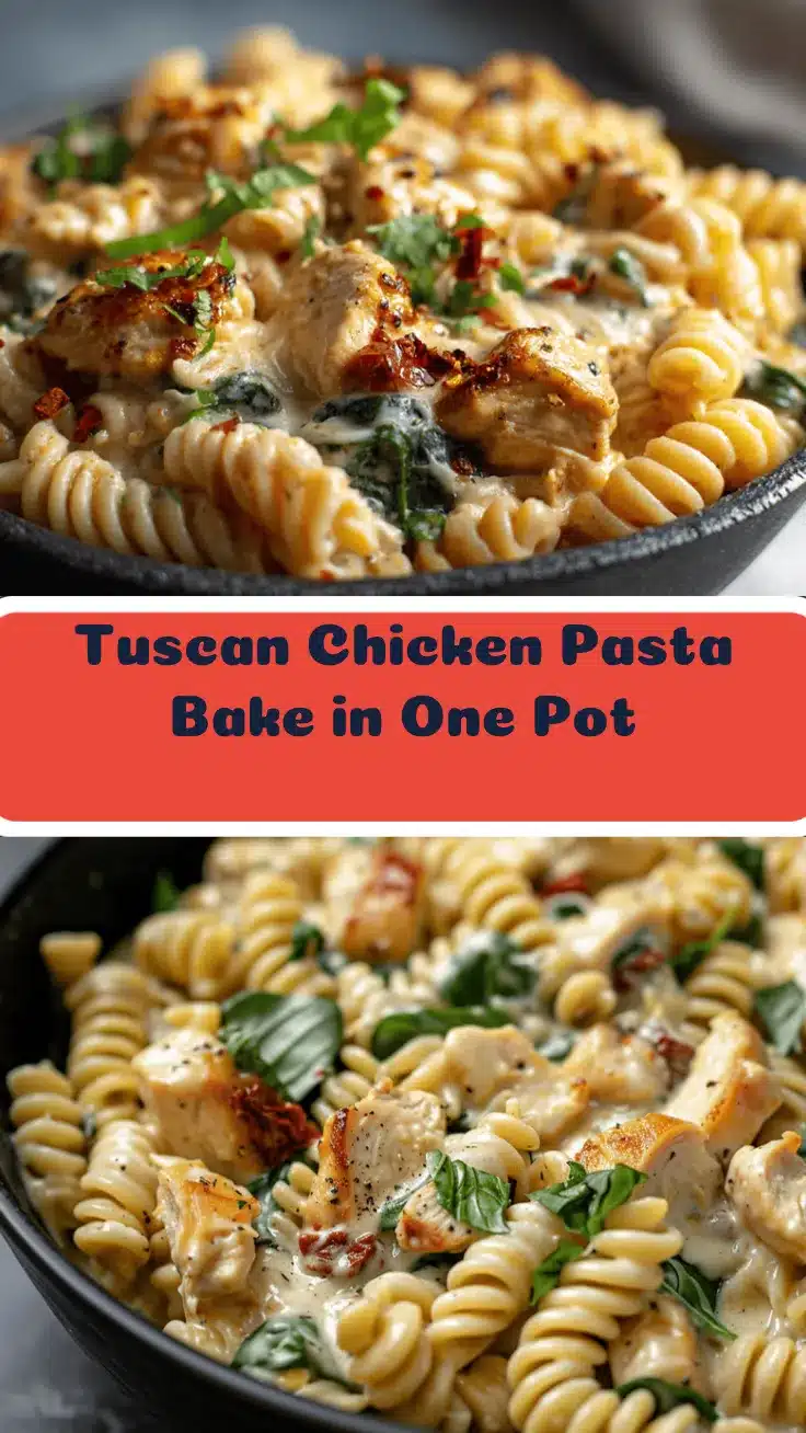 creamy Tuscan chicken pasta bake recipe