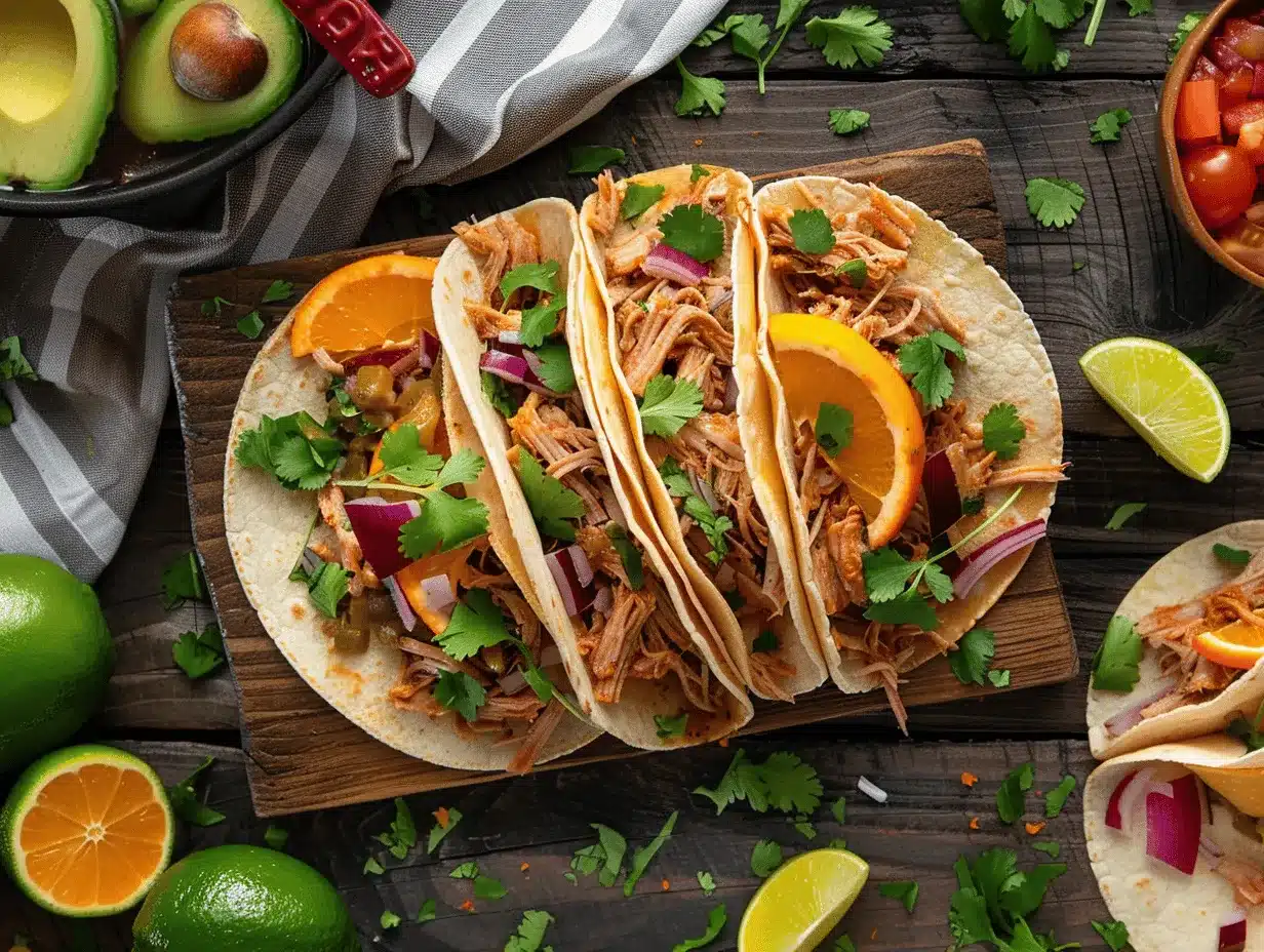 crock pot honey citrus pulled pork tacos preparation steps
