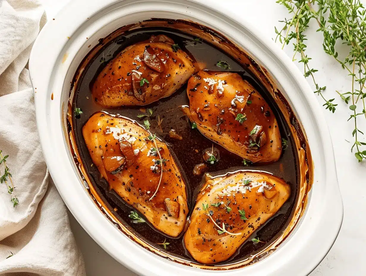 crockpot honey garlic bourbon chicken preparation steps