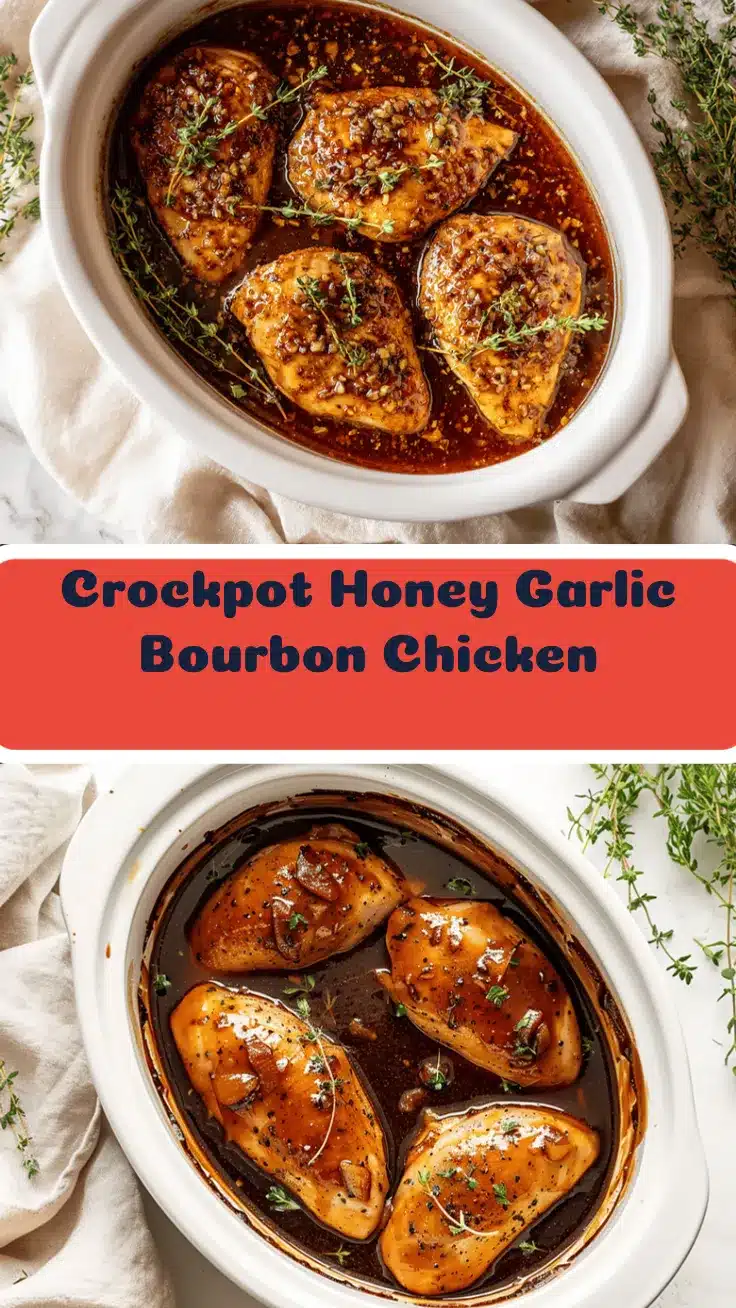 crockpot honey garlic bourbon chicken recipe