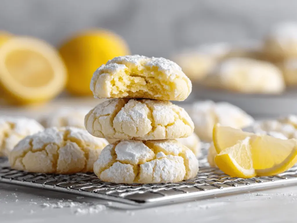 lemon crinkle cookies - featured image