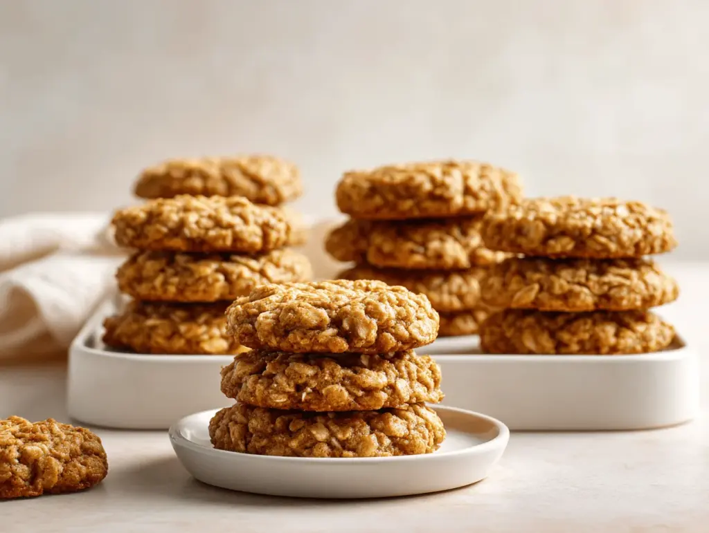 low sugar applesauce oatmeal cookies - featured image
