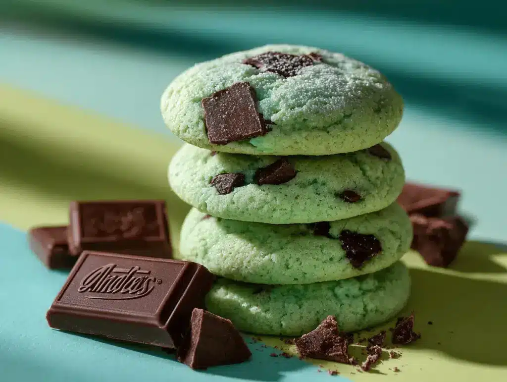 mint chocolate cookies - featured image