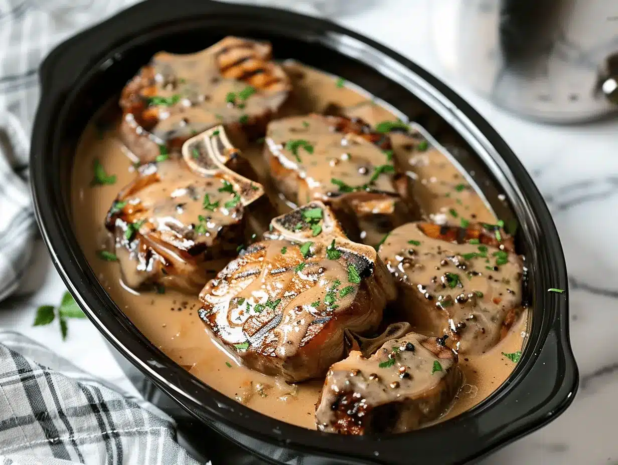 Pioneer Woman crockpot pork chops preparation steps