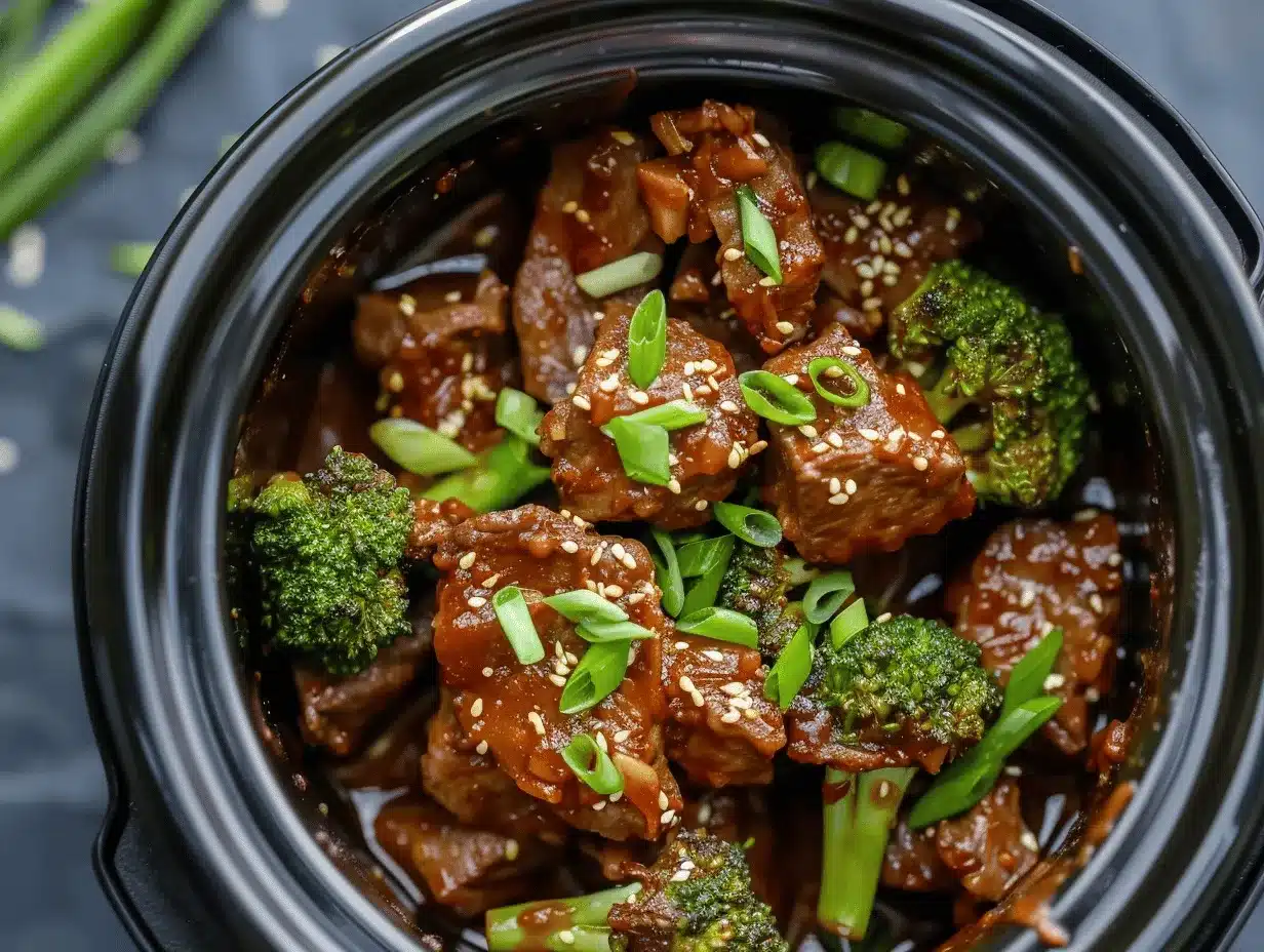 slow cooker beef and broccoli preparation steps