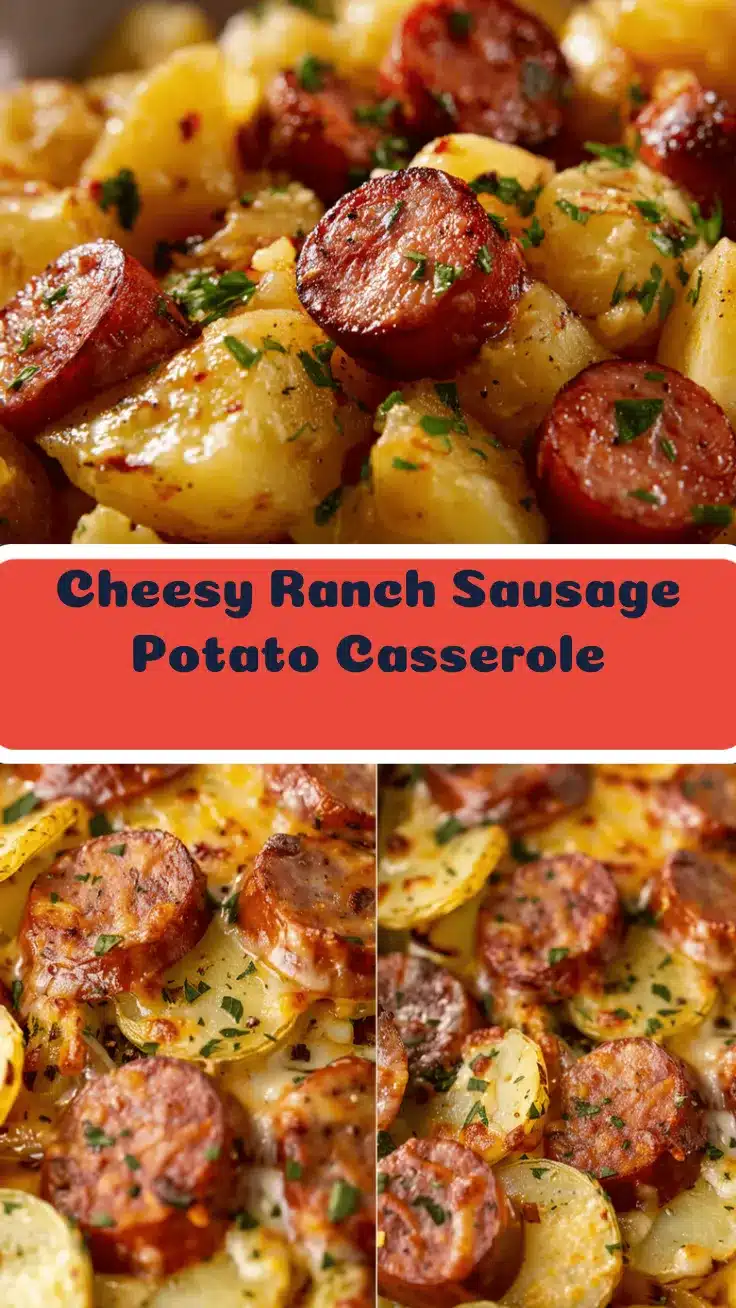 slow cooker cheesy ranch potatoes & sausage casserole recipe