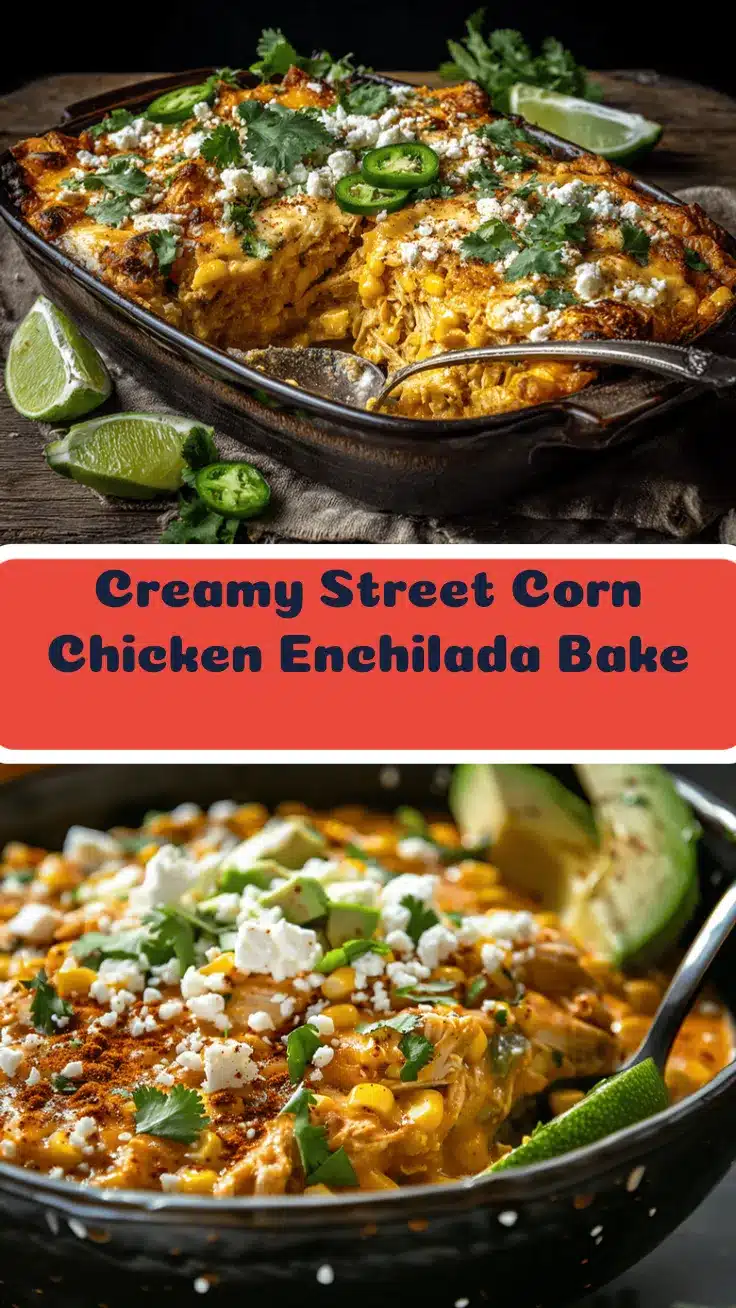 slow cooker creamy street corn chicken enchilada casserole recipe
