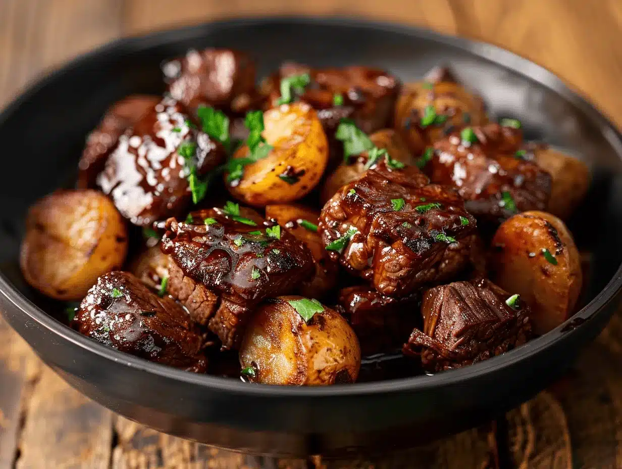 slow cooker honey garlic butter steak bites preparation steps
