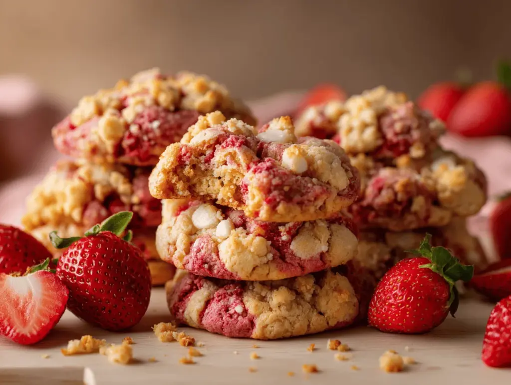 Strawberry Shortcake Crunch Cookies - featured image
