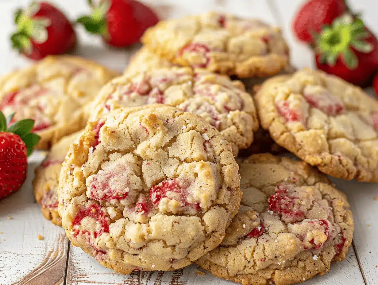 Strawberry Shortcake Crunch Cookies preparation steps