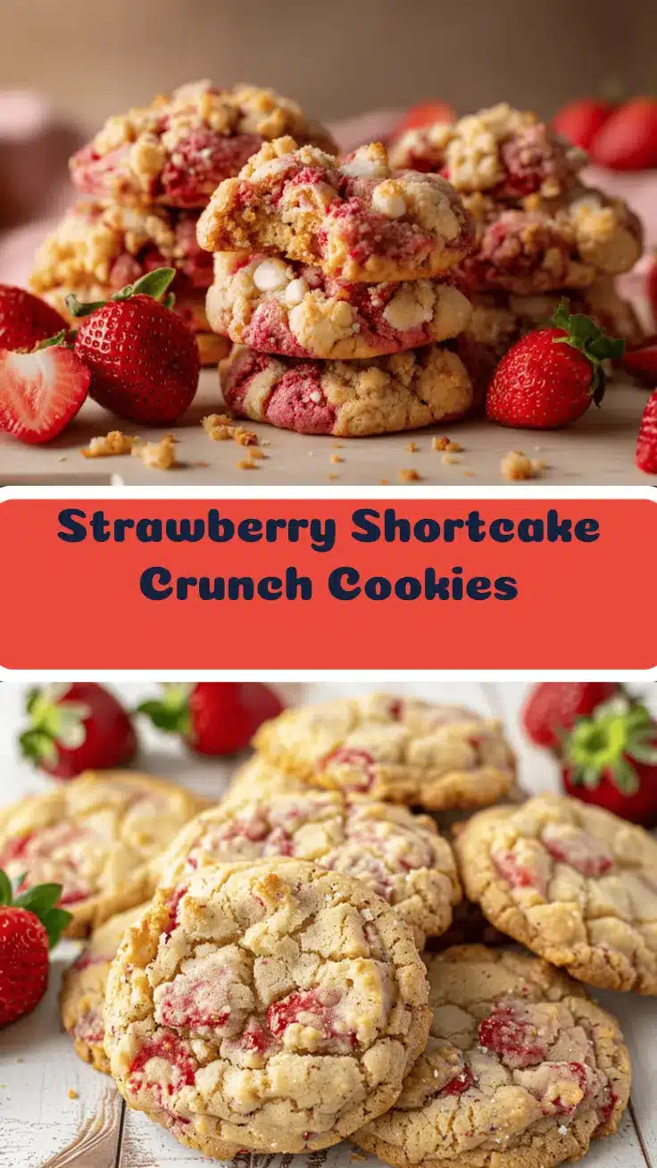 Strawberry Shortcake Crunch Cookies recipe