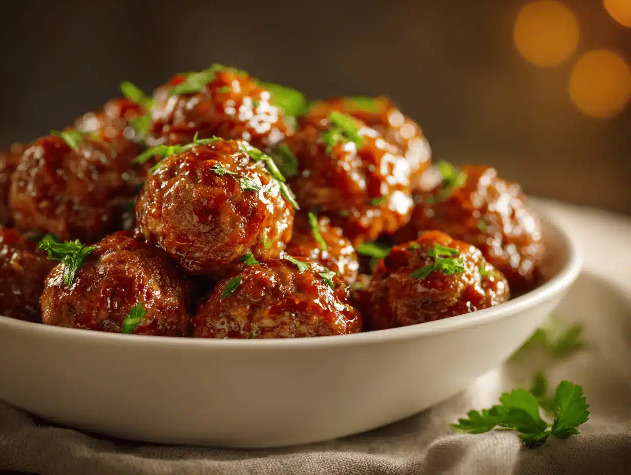 sweet chili meatballs crockpot - featured image
