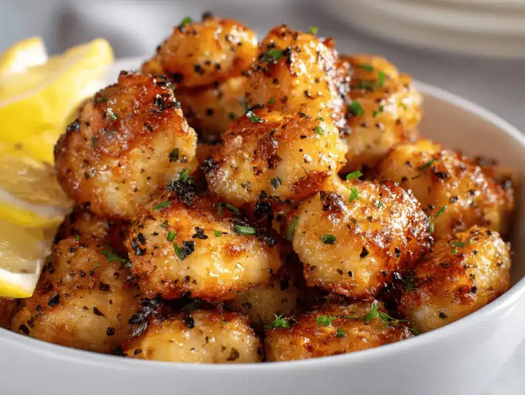 air fryer lemon chicken bites - featured image