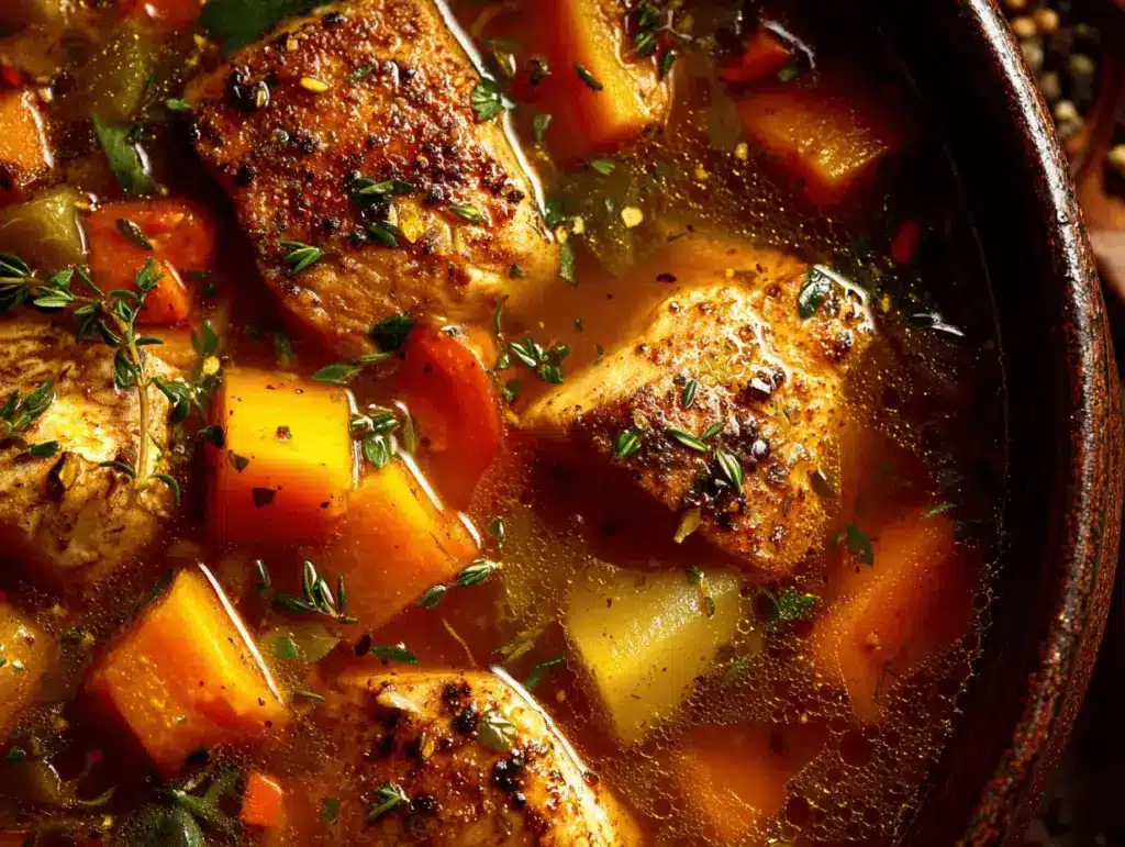 autumn spiced chicken soup - featured image