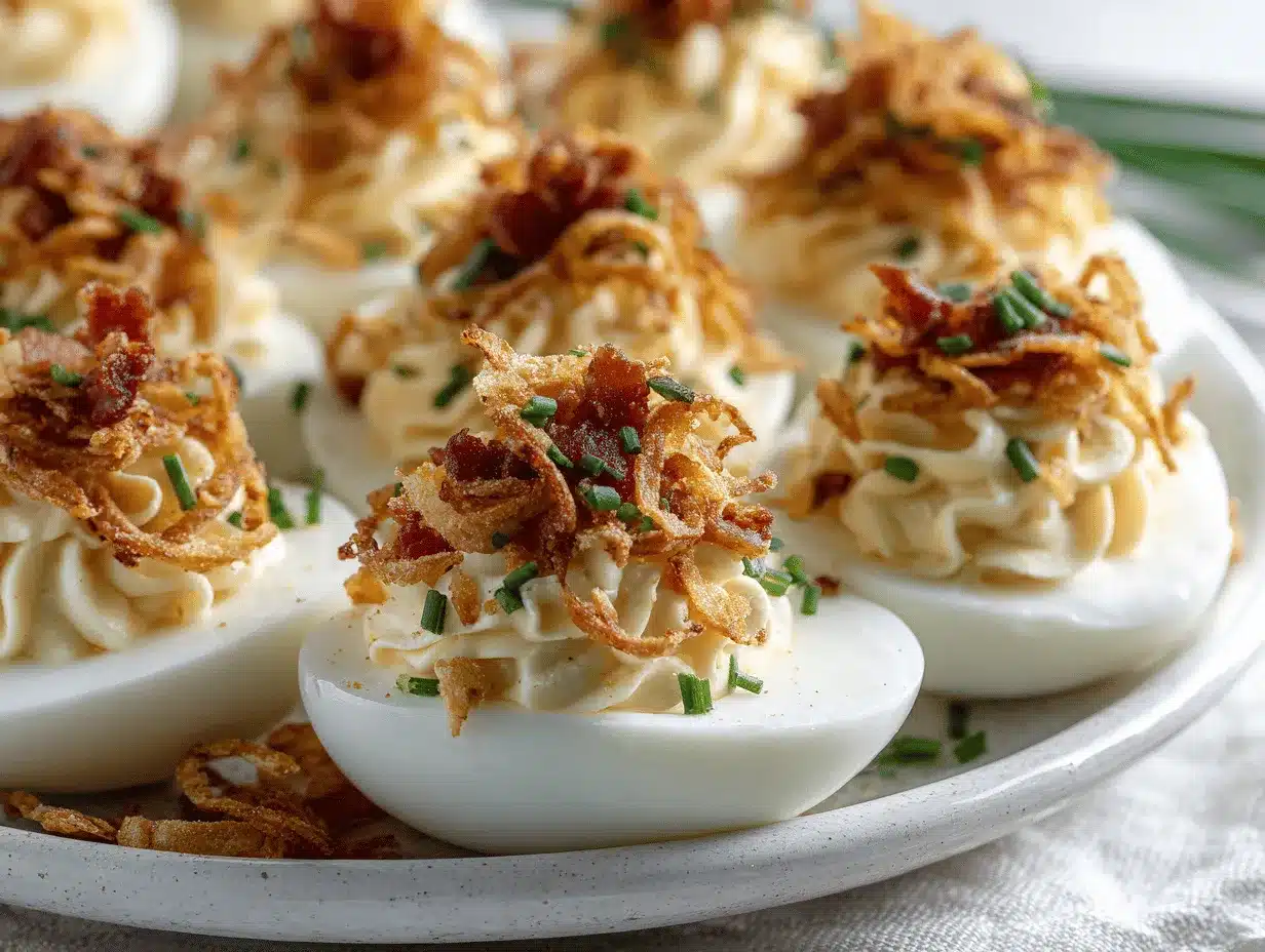 bacon ranch deviled eggs preparation steps