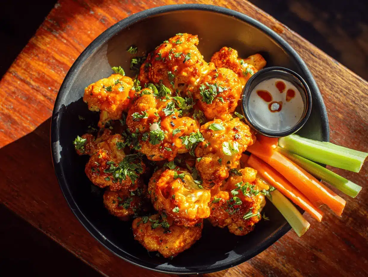 Buffalo cauliflower chicken wings preparation steps