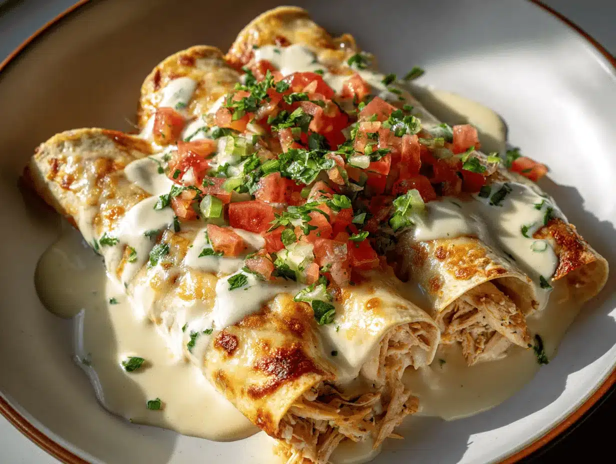 chicken enchiladas with sour cream white sauce preparation steps