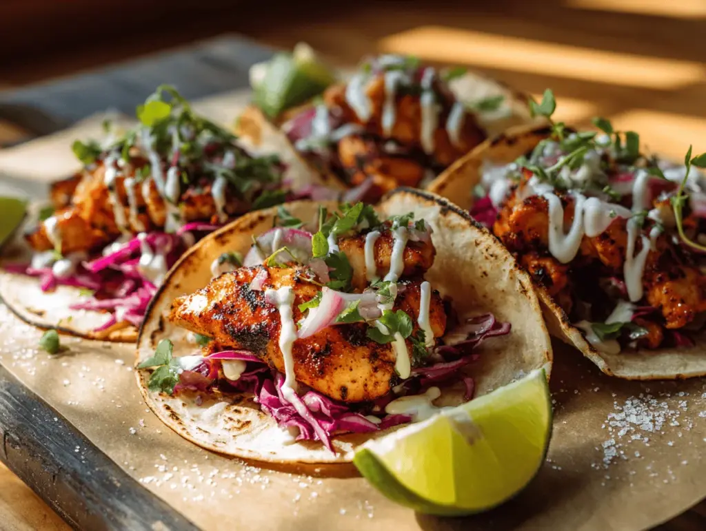 chipotle lime chicken tacos - featured image