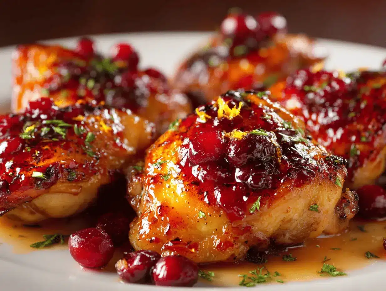 cranberry glazed chicken thighs preparation steps
