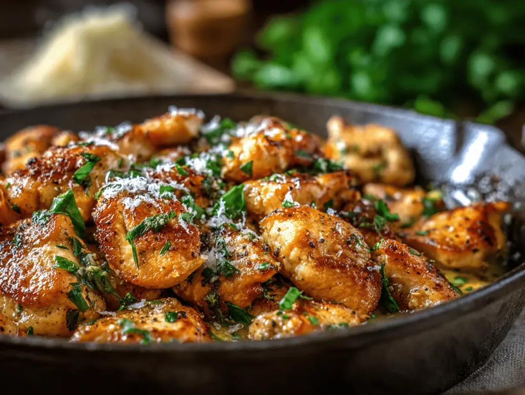 garlic parmesan chicken skillet - featured image