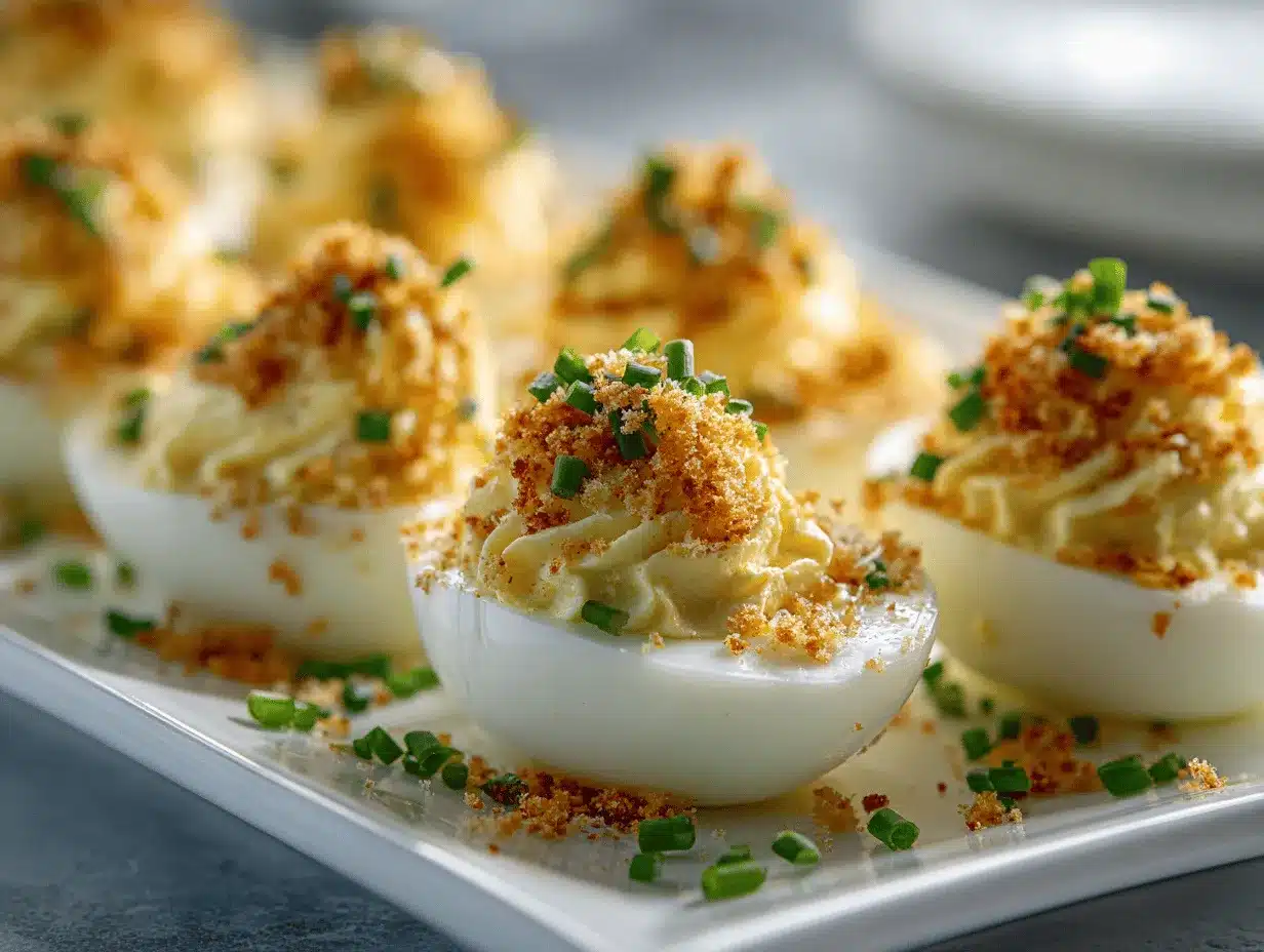 garlic parmesan deviled eggs preparation steps