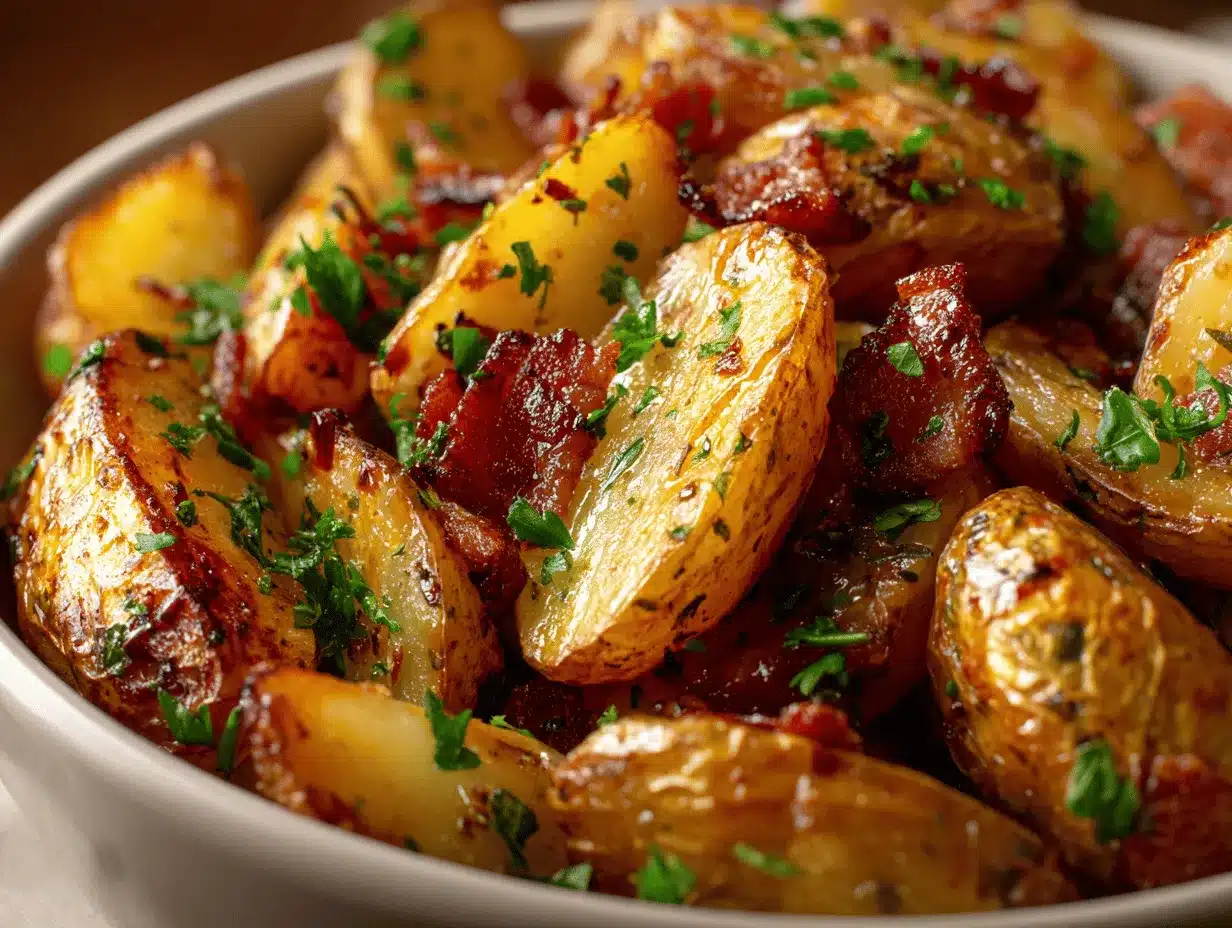 honey bacon roasted potatoes preparation steps