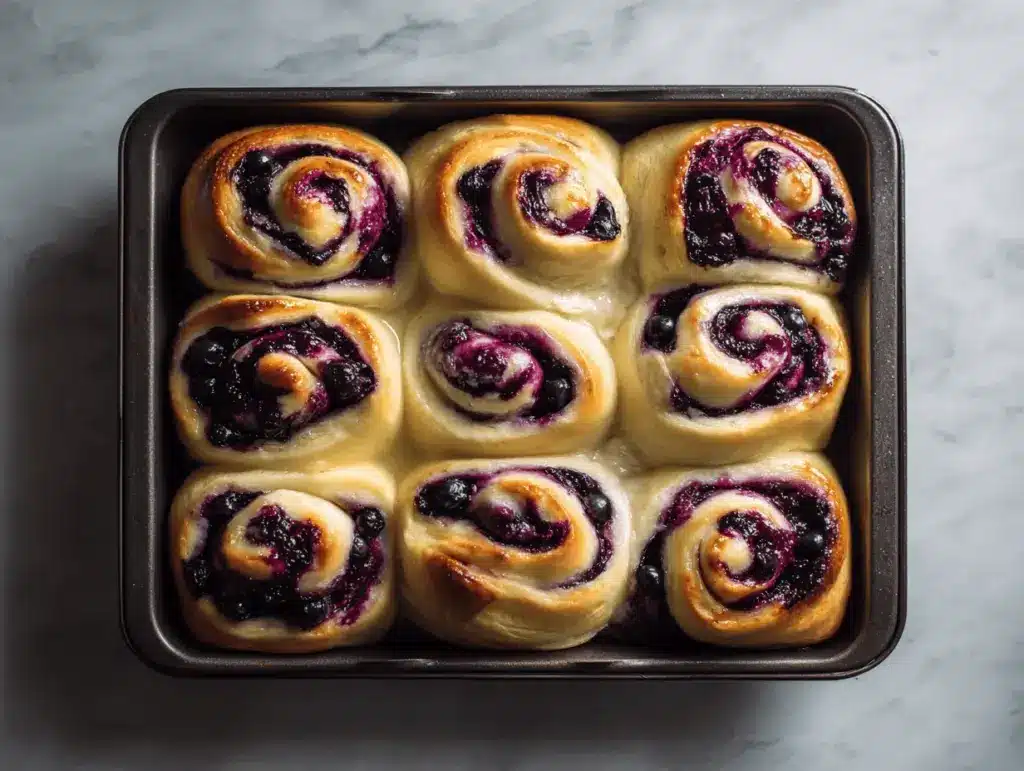 lemon blueberry swirl buns - featured image