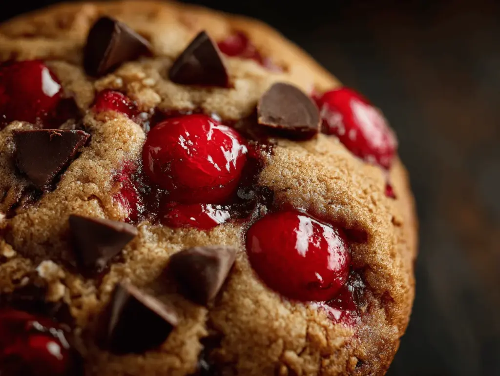 maraschino cherry chocolate chip cookies - featured image
