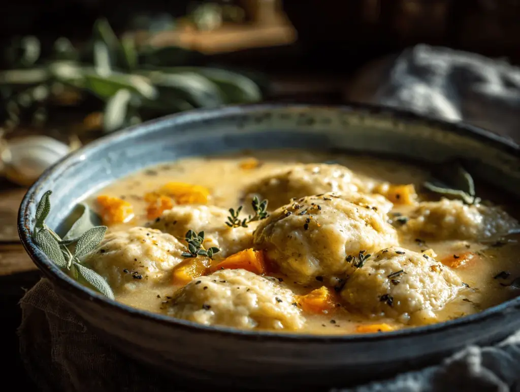 sage and butternut chicken and dumplings - featured image