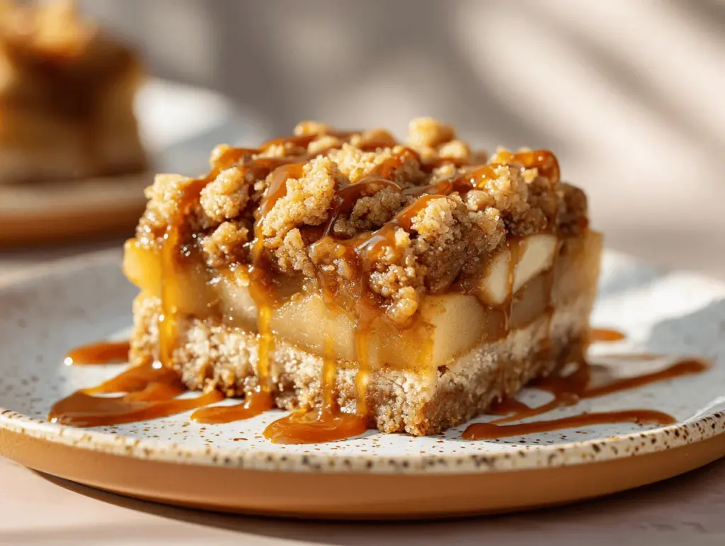 salted caramel apple bars - featured image