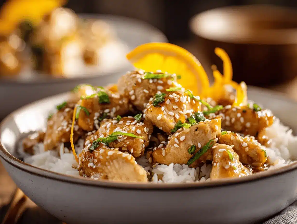 sesame orange chicken bowls preparation steps