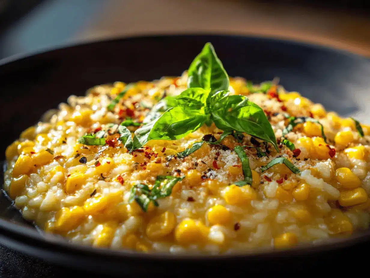 sweet corn risotto preparation steps