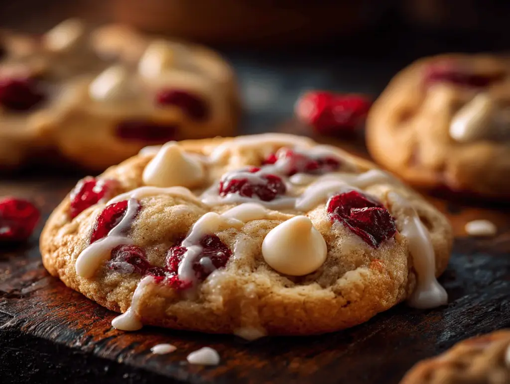 white chocolate cherry chip cookies - featured image