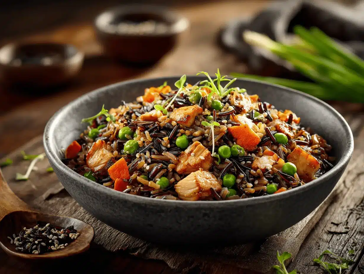 wild rice chicken fried rice preparation steps