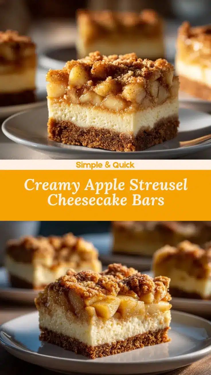 Apple Streusel Cheesecake Bars recipe