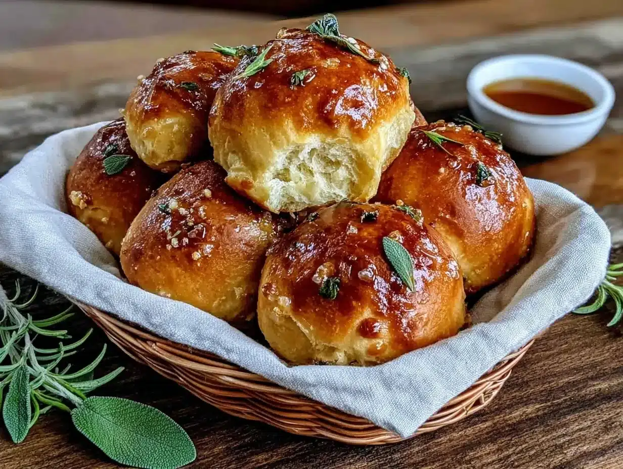 brown butter sage Parker House rolls preparation steps