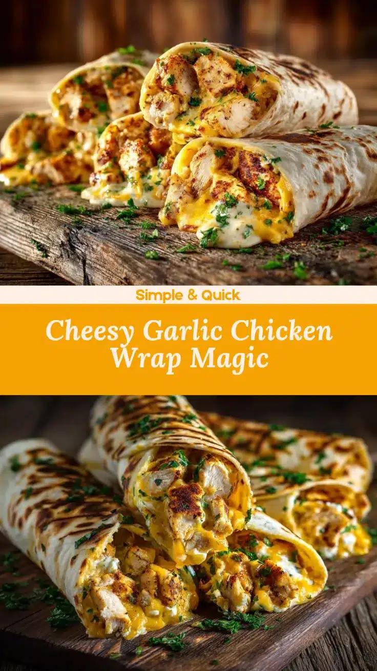 cheesy garlic chicken wraps recipe