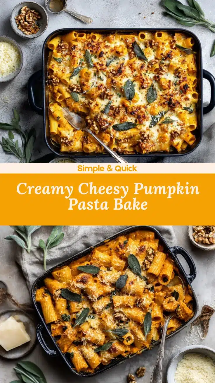 cheesy pumpkin pasta bake recipe