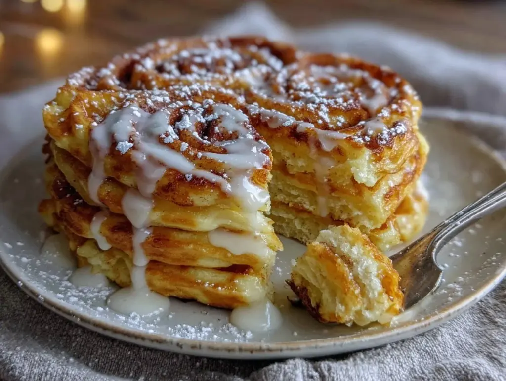 cinnamon roll waffles - featured image