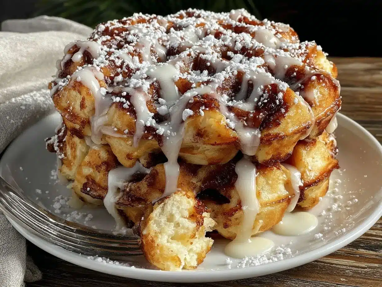 cinnamon roll waffles preparation steps