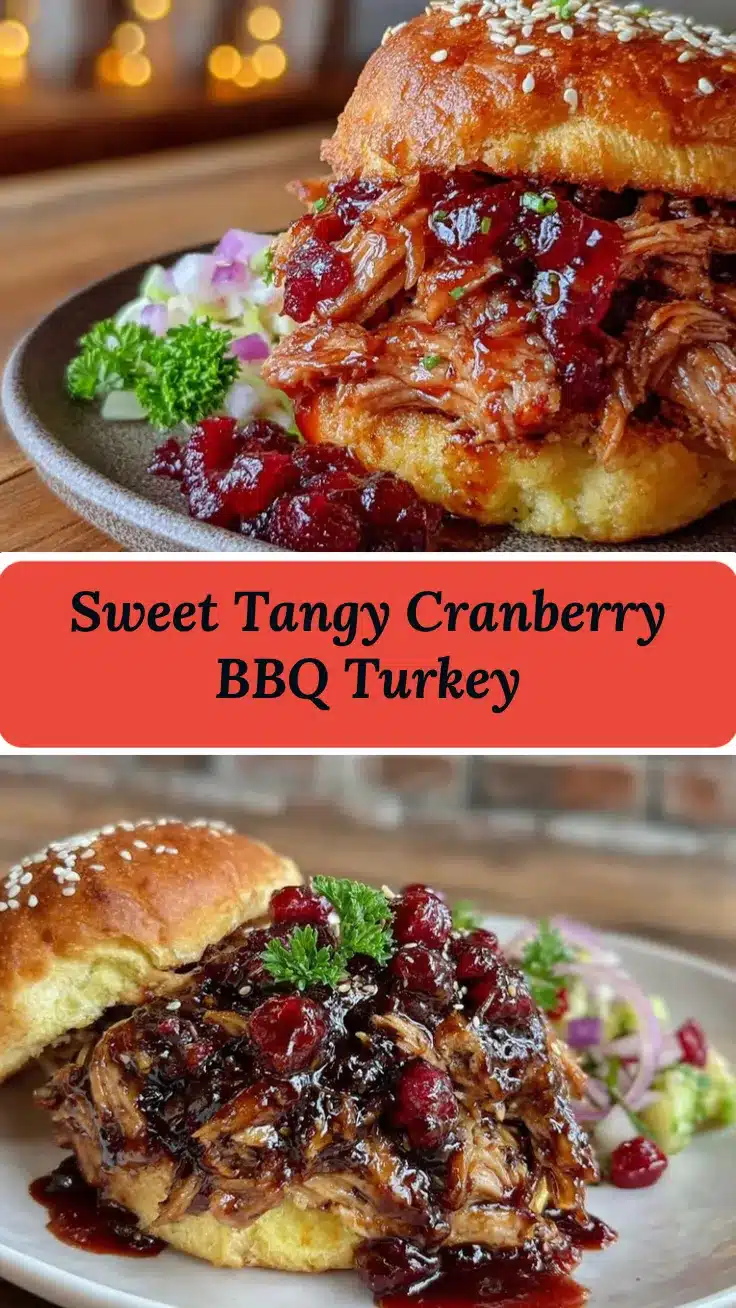 cranberry sauce BBQ pulled turkey sandwich recipe