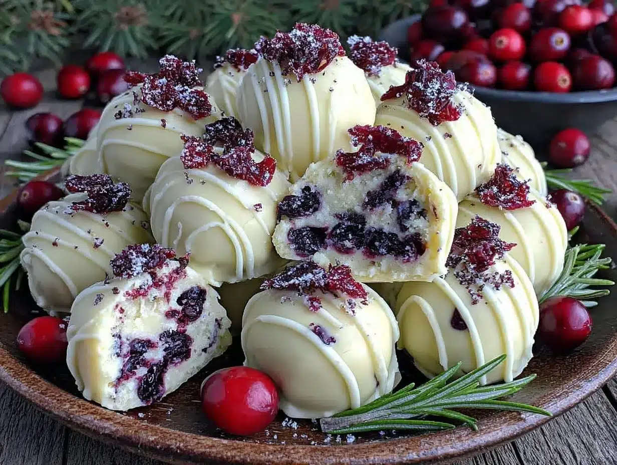 cranberry white chocolate truffles preparation steps