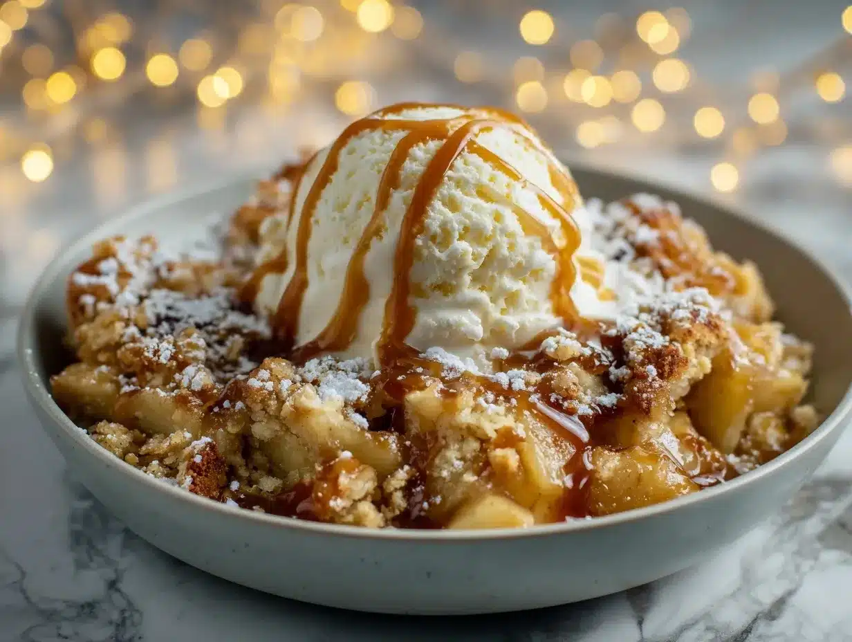 Crockpot Caramel Apple Dump Cake preparation steps