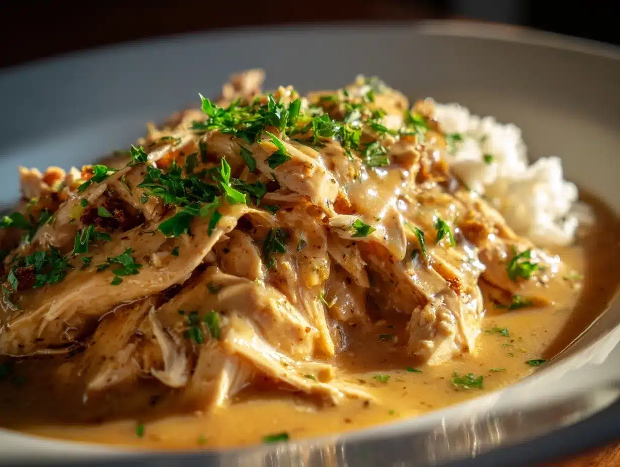 Crockpot Chicken and Gravy preparation steps