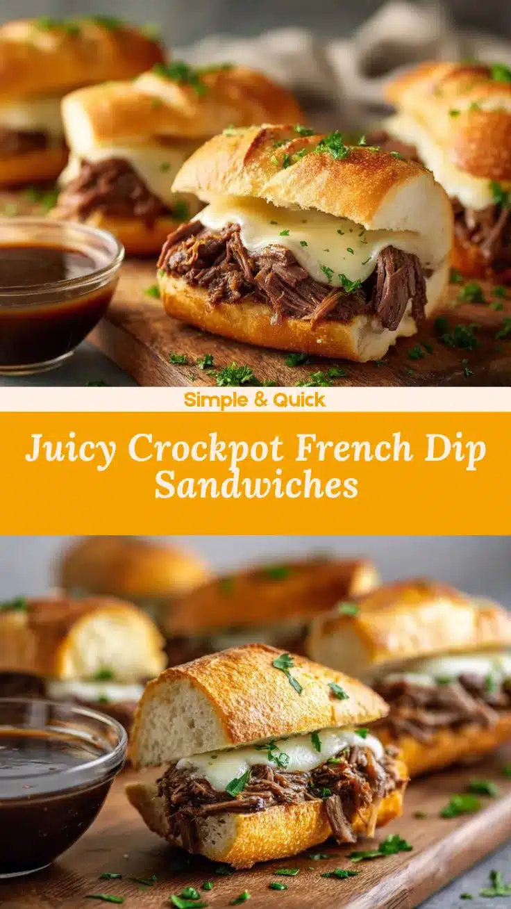 Crockpot French Dip Sandwiches recipe