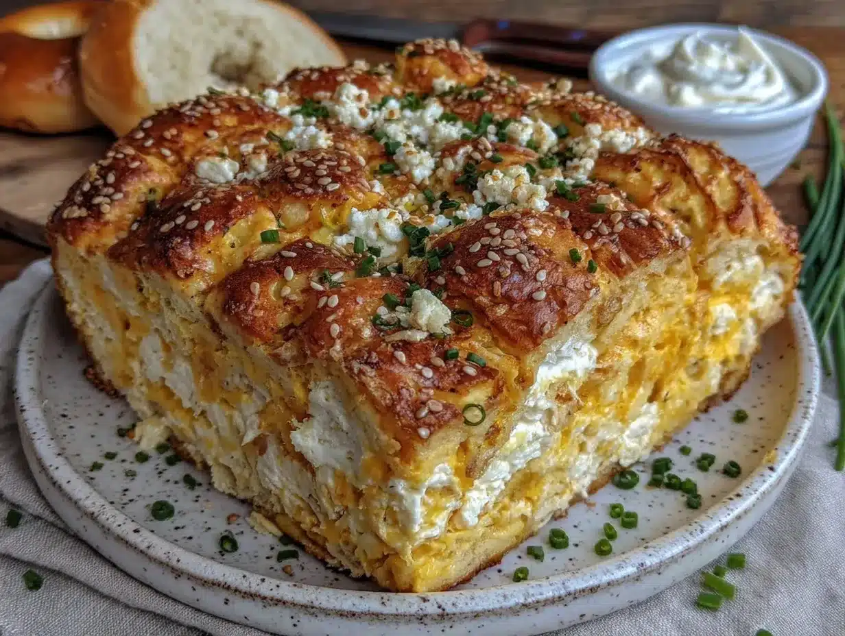 everything bagel breakfast casserole preparation steps