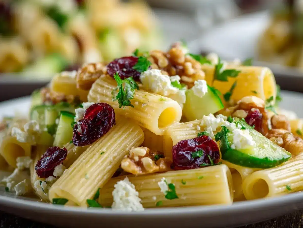 Feta Cranberry Rigatoni Salad preparation steps